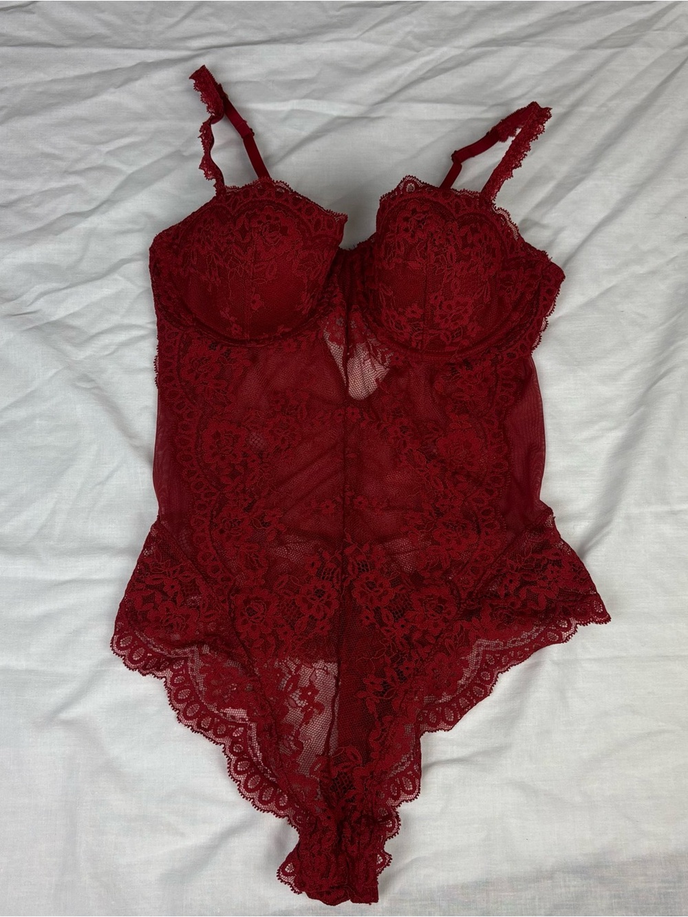 H&M Burgundy Lace Bodysuit